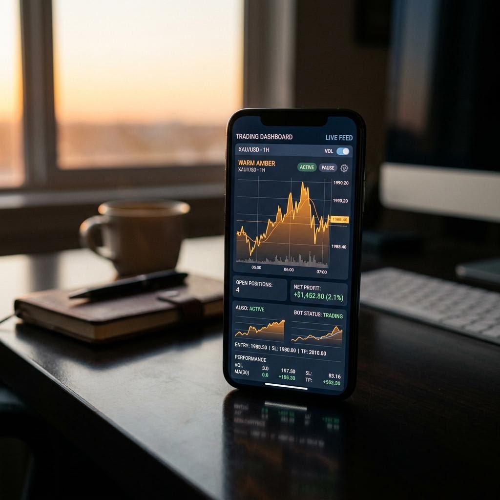 Titrélisure KI-Krypto-Trading-Plattform auf einem modernen Smartphone